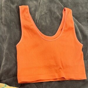 Forever 21 Orange Ribbed Tank Top